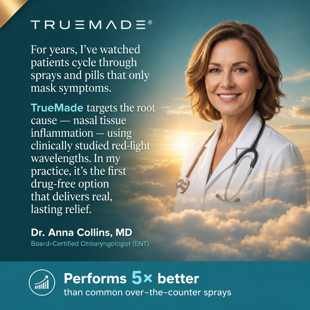TRUEMADE™ Red Light Nasal Relief Device