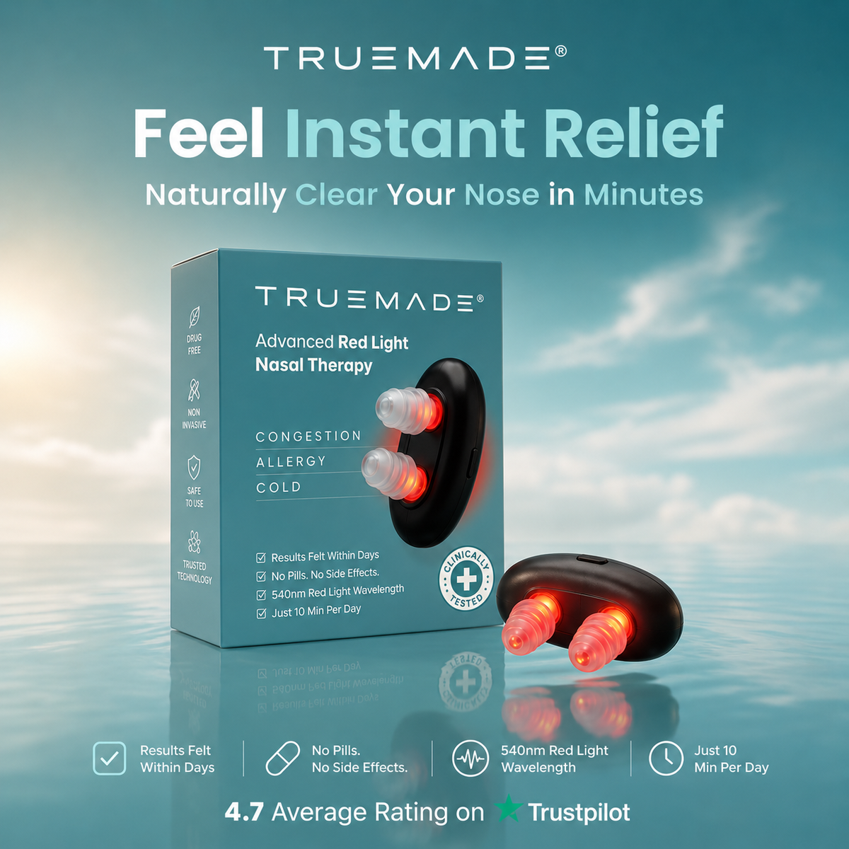 TRUEMADE™ Red Light Nasal Relief Device