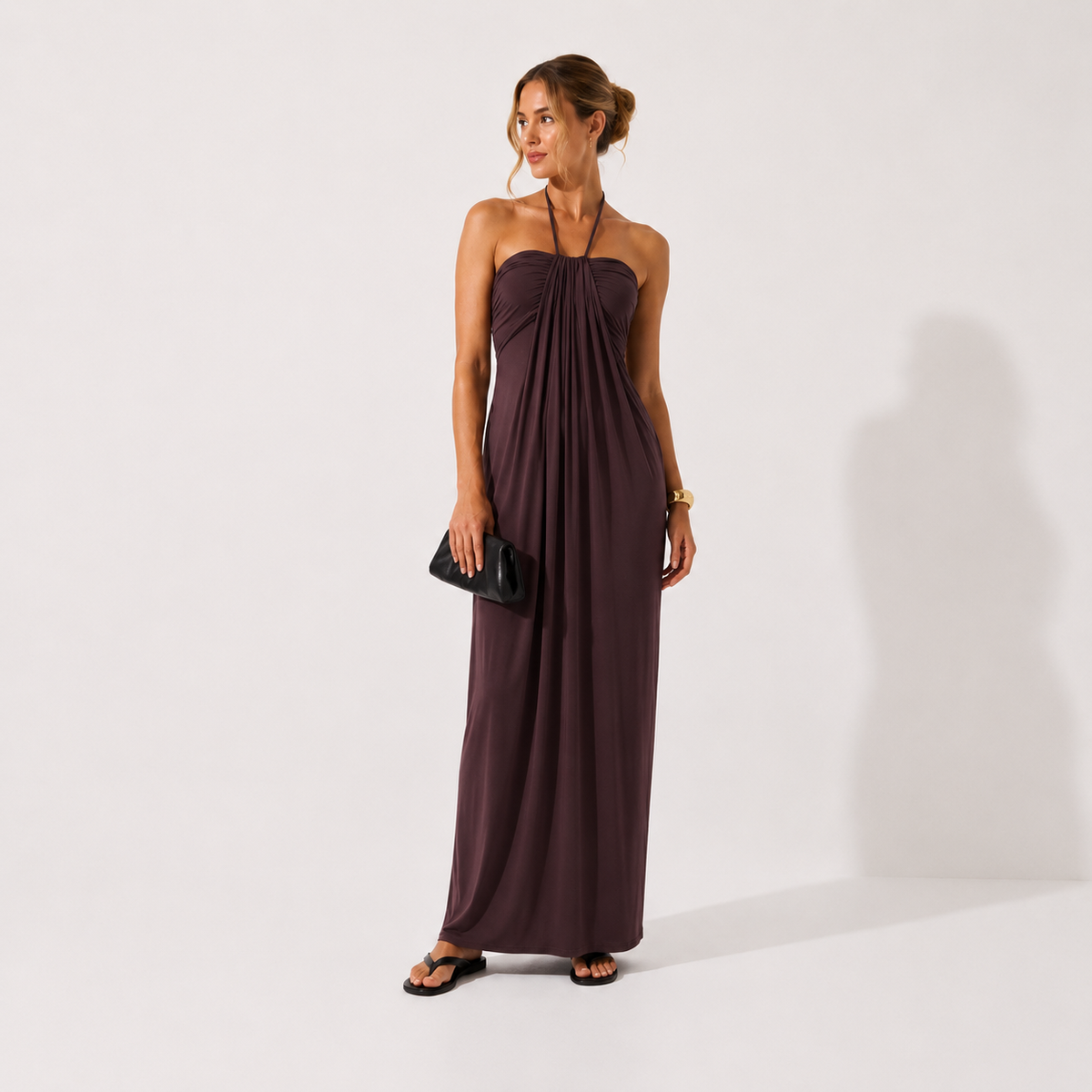 TRUEMADE™ Halter Tie Back Maxi Dress with Pockets