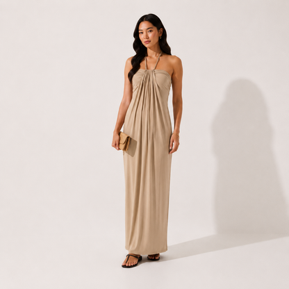 TRUEMADE™ Halter Tie Back Maxi Dress with Pockets