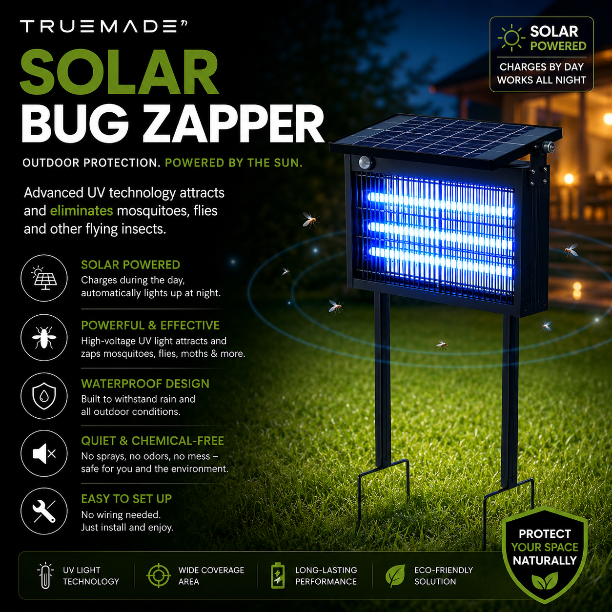 TRUEMADE™ Outdoor Solar Bug Zapper
