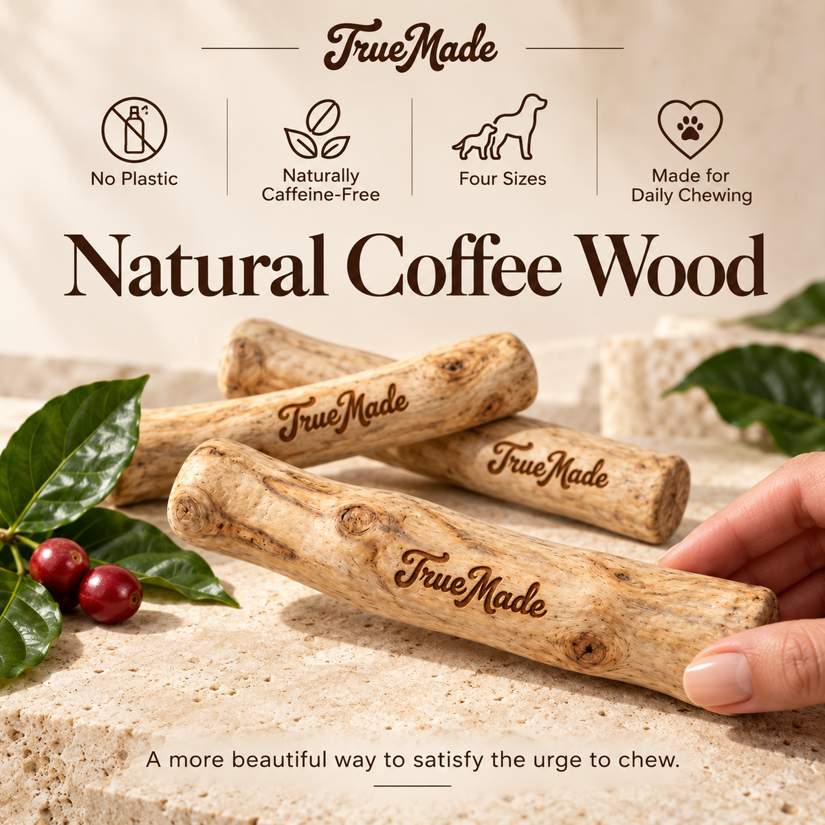 TrueMade™ Natural Coffee Wood Chew