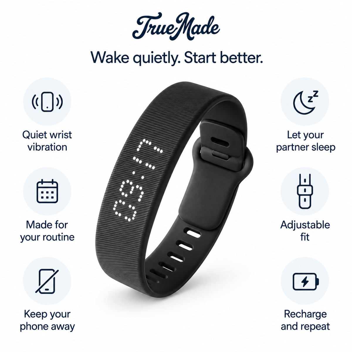TrueMade™ Silent Vibration Alarm Clock